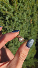 Load image into Gallery viewer, Antique: 9ct Rose Gold Cultured Pearl 11 Natural Diamonds Dress Ring