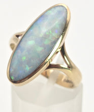 Load image into Gallery viewer, 2461 Vintage; 9ct Gold Marquise Cut White Opal Dress Ring
