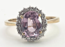 Load image into Gallery viewer, 2488 Vintage & Rare  Purple Zircon 16 Natural Sparkling Diamonds Ring
