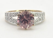 Load image into Gallery viewer, 2484 Vintage: 9ct Gold Round Cut Pink Morganite 40 Natural Sparkling Diamomds