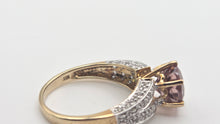 Load image into Gallery viewer, 2484 Vintage: 9ct Gold Round Cut Pink Morganite 40 Natural Sparkling Diamomds