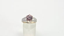 Load image into Gallery viewer, 2484 Vintage: 9ct Gold Round Cut Pink Morganite 40 Natural Sparkling Diamomds