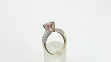 Load image into Gallery viewer, 2484 Vintage: 9ct Gold Round Cut Pink Morganite 40 Natural Sparkling Diamomds