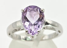 Load image into Gallery viewer, 6422 Vintage: 9ct White Gold Pear-Cut Lilac Amethyst Ring