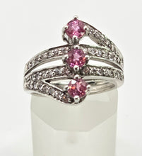 Load image into Gallery viewer, 2505 Vintage: 9ct White Gold Pink & White Sapphires Statement Ring
