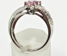 Load image into Gallery viewer, 2505 Vintage: 9ct White Gold Pink & White Sapphires Statement Ring