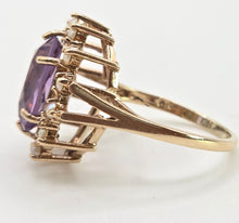 Load image into Gallery viewer, 1178 Vintage & Old Large Faceted Lilac Amethyst 14 See Pearls Ring