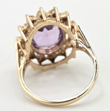 Load image into Gallery viewer, 1178 Vintage & Old Large Faceted Lilac Amethyst 14 See Pearls Ring