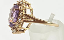 Load image into Gallery viewer, 1178 Vintage & Old Large Faceted Lilac Amethyst 14 See Pearls Ring