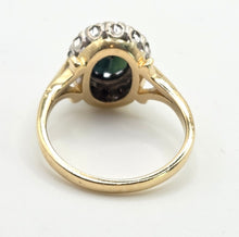 Load image into Gallery viewer, 2027 Vintage: 18ct Gold Australian Blue Sapphire Diamonds Diana Style Cluster Ring- From 1966