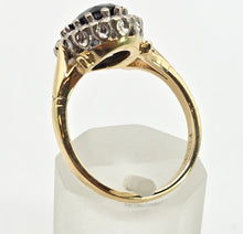Load image into Gallery viewer, 2027 Vintage: 18ct Gold Australian Blue Sapphire Diamonds Diana Style Cluster Ring- From 1966