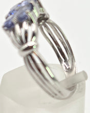 Load image into Gallery viewer, 2404 Vintage: 9ct White Gold Light Blue Sapphires Dress Ring