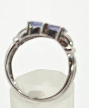 Load image into Gallery viewer, 2404 Vintage: 9ct White Gold Light Blue Sapphires Dress Ring