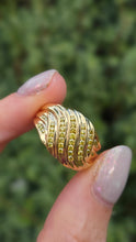 Load image into Gallery viewer, 0991 Vintage: Statement 9ct Gold 42 Yellow Diamonds Dress Ring