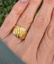 Load image into Gallery viewer, 0991 Vintage: Statement 9ct Gold 42 Yellow Diamonds Dress Ring