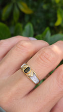 Load image into Gallery viewer, 1669 Vintage: 18ct Gold Blue Sapphire. Mother of Pearl Natural Diamonds Ring