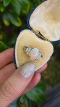Load image into Gallery viewer, 2301 Vintage: 18ct Cabochon White Opal Natural Diamonds Cocktail Ring