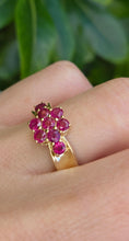 Load image into Gallery viewer, 6276 Vintage: 9ct Gold 9 Rich Red Rubies Geometric Set Ring (Copy)