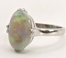 Load image into Gallery viewer, 2469: Vintage 14ct White Gold Vibrant White Opal Solitaire Ring