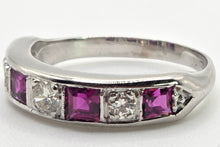 Load image into Gallery viewer, 2501- Vintage; 18ct White Gold Rubies (1.16ct) Diamonds (0.33ct) Stacker/Half-Eternity