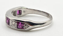 Load image into Gallery viewer, 2501- Vintage; 18ct White Gold Rubies (1.16ct) Diamonds (0.33ct) Stacker/Half-Eternity