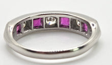 Load image into Gallery viewer, 2501- Vintage; 18ct White Gold Rubies (1.16ct) Diamonds (0.33ct) Stacker/Half-Eternity