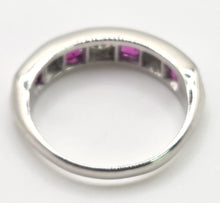Load image into Gallery viewer, 2501- Vintage; 18ct White Gold Rubies (1.16ct) Diamonds (0.33ct) Stacker/Half-Eternity