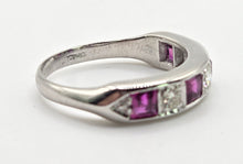 Load image into Gallery viewer, 2501- Vintage; 18ct White Gold Rubies (1.16ct) Diamonds (0.33ct) Stacker/Half-Eternity