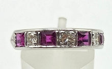 Load image into Gallery viewer, 2501- Vintage; 18ct White Gold Rubies (1.16ct) Diamonds (0.33ct) Stacker/Half-Eternity