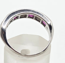 Load image into Gallery viewer, 2501- Vintage; 18ct White Gold Rubies (1.16ct) Diamonds (0.33ct) Stacker/Half-Eternity