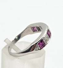 Load image into Gallery viewer, 2501- Vintage; 18ct White Gold Rubies (1.16ct) Diamonds (0.33ct) Stacker/Half-Eternity