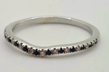 Load image into Gallery viewer, 2515- Vintage: 14ct White Gold Blue Sapphires Diamonds Wishbone Stacker Ring-LOVE Vera Wang