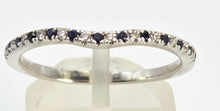 Load image into Gallery viewer, 2515- Vintage: 14ct White Gold Blue Sapphires Diamonds Wishbone Stacker Ring-LOVE Vera Wang