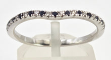 Load image into Gallery viewer, 2515- Vintage: 14ct White Gold Blue Sapphires Diamonds Wishbone Stacker Ring-LOVE Vera Wang