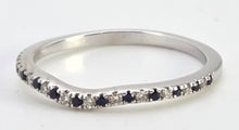 Load image into Gallery viewer, 2515- Vintage: 14ct White Gold Blue Sapphires Diamonds Wishbone Stacker Ring-LOVE Vera Wang