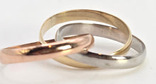 Load image into Gallery viewer, 2516: Millennium 9ct Gold Rose, White & Yellow Gold Russian Wedding Band