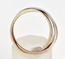 Load image into Gallery viewer, 2516: Millennium 9ct Gold Rose, White & Yellow Gold Russian Wedding Band