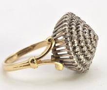 Load image into Gallery viewer, 2560: Vintage 18ct Gold Natural Diamonds (1.25ct) Tiered Cluster Ring