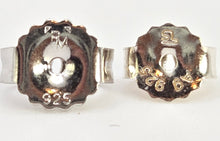 Load image into Gallery viewer, 2439 Vintage; 14ct Gold Emeralds Natural Sparkling Diamonds Art Deco Style Panel Earrings