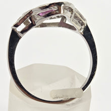 Load image into Gallery viewer, 2479: Rare Platinum Pink Sapphire 20 Diamonds Art Deco Style Cluster Ring