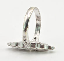 Load image into Gallery viewer, 2507: Vintage 9ct White Gold 35 Natural Diamonds Marquise Set Ring
