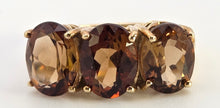 Load image into Gallery viewer, 6421 Vintage & Rare 9ct Gold Smokey Quartz Trilogy Ring