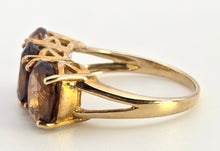 Load image into Gallery viewer, 6421 Vintage & Rare 9ct Gold Smokey Quartz Trilogy Ring