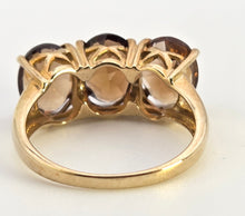Load image into Gallery viewer, 6421 Vintage & Rare 9ct Gold Smokey Quartz Trilogy Ring