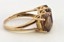 Load image into Gallery viewer, 6421 Vintage & Rare 9ct Gold Smokey Quartz Trilogy Ring