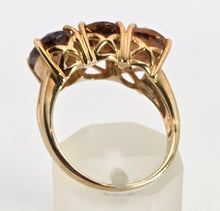 Load image into Gallery viewer, 6421 Vintage & Rare 9ct Gold Smokey Quartz Trilogy Ring