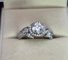 Load image into Gallery viewer, 2418: Platinum Exceptional 1ct Central Diamond (GIA CERT) Ring - D Colour- The finest
