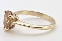 Load image into Gallery viewer, 0614: Vintage 9ct Gold Rare Pear Cut Natural Yellow Diamond (1.12ct) Ring