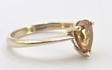 Load image into Gallery viewer, 0614: Vintage 9ct Gold Rare Pear Cut Natural Yellow Diamond (1.12ct) Ring