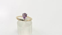 Load image into Gallery viewer, 0612: Vintage 9ct Gold Pear Cut Purple Padparadscha Sapphire (1.09ct) Solitaire Ring